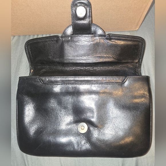 Vintage Circa 1980s Celine Black Leather Clutch With Tags - Picture 6 of 9